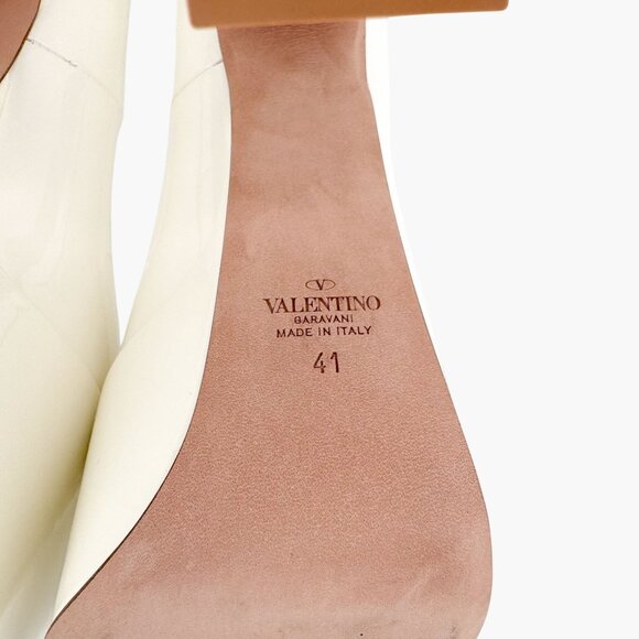 Valentino Garavani Tan-Go Platform Pumps EU 41 US 11 White Pointed High Heel - Picture 11 of 13